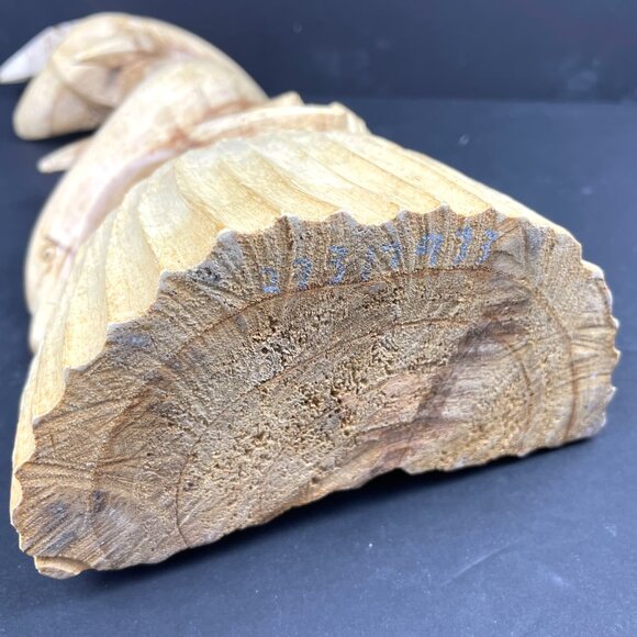 Wood Carved Dolphin Sculpture 18” Handcrafted – Natural Wood -Read Details - Picture 8 of 14